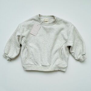 Kids grey fleece crewneck sweater